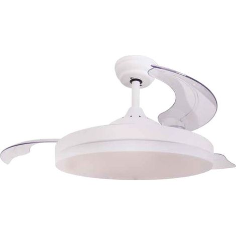 Tungati-Deckenventilator mit einstellbarem CCT-Licht und Ø107-Steuerung, 3 einziehbaren DC-Flügeln, Weiß