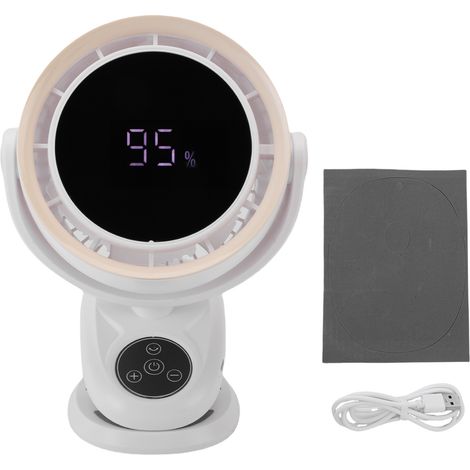 Desk Fan USB Rechargeable 2400mAh Low Noise Oscillating Bladeless Fan with Clamp for Reading Sleeping (1/5)