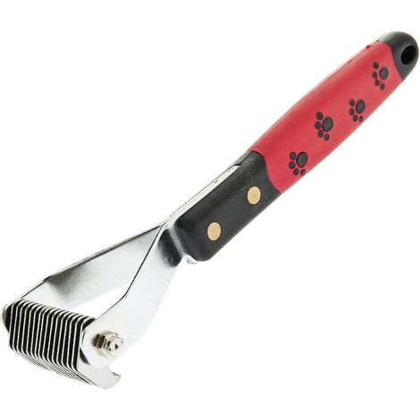 Coltello da stripping a 16 lame con manico in legno e gomma per cani e gatti