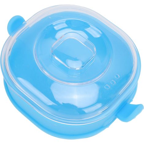 Chauffe-cire chaude avec revêtement en silicone pliable, antiadhésif, orifice de dissipation de la chaleur, appareil anti-brûlure pour l'épilation (bleu). (1/5)