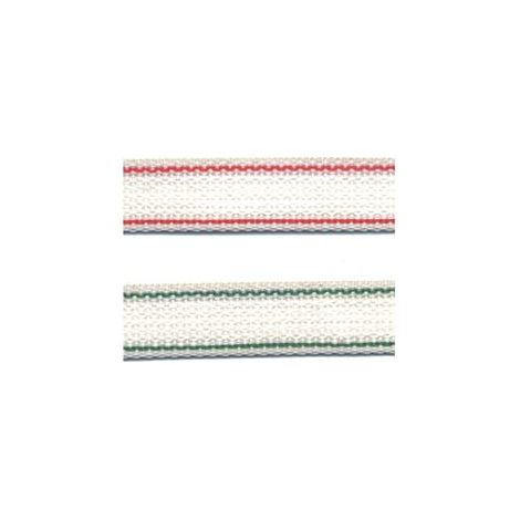 CINTINO NYLON RIGATO ROSSO E VERDE PER AVVOLGIBILI- - mt.50x mm.22h. in rotolo gr.23 per metro - 50 mt