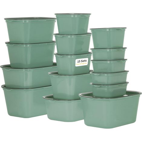 Boîtes Alimentaires Hermétiques (15 Pack) - Boite Plastique Alimentaire, Conservation Repas, Empilable, Micro-ondable (1/5)