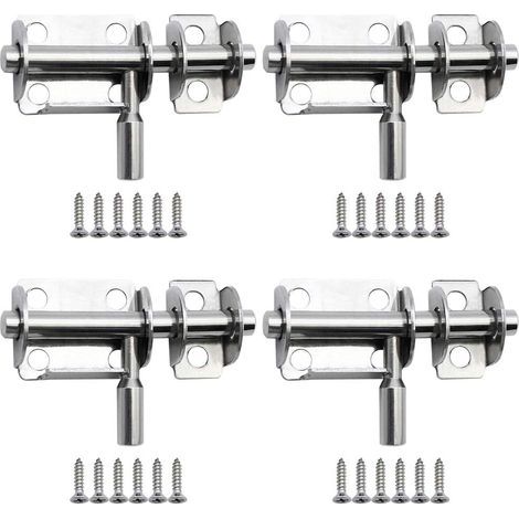 4 Pièces 65mm Mini Verrous de Porte Coulissants en Acier Inoxydable loquets de Porte de Sécurité avec Vis pour Porte de Salle de Bain Porte en Bois Porte pour Animaux de Compagnie Chambre à Coucher GR (1/5)