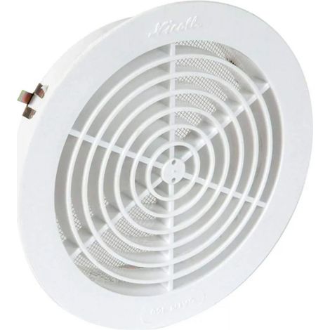 Nicoll – Grille aération VMC ronde Ø160 mm à clipser – Moustiquaire intégrée – Résine durable – Passage d'air 124 cm² (1/5)