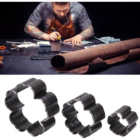Ensemble de 3 Emporte-pièces Fleur en Acier Allié pour Cuir - Outils de Découpe Précise 1.2, 2 et 2.8 Pouces