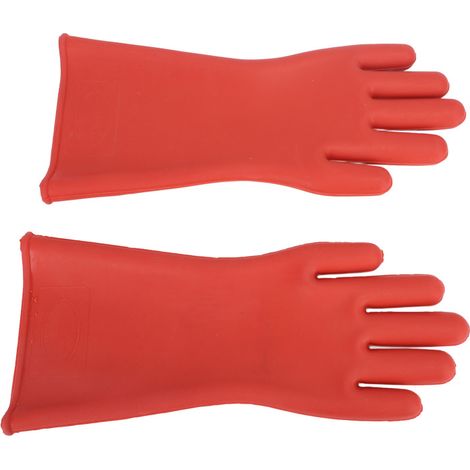 Par de guantes aislantes eléctricos de clase 00, fabricados en caucho, guantes aislantes de alta tensión para reparaciones de electricistas de 12 kV. (1/5)