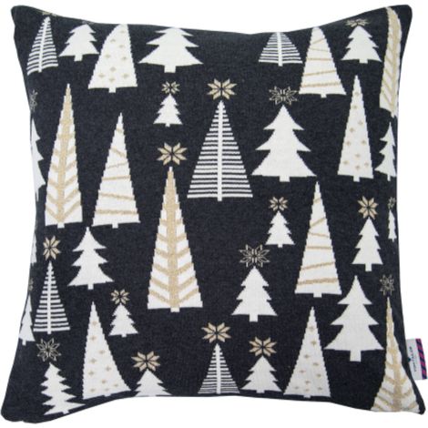 TOM TAILOR Zierkissenhülle WEIHNACHTSKISSEN -  50x50 cm, Schwarz