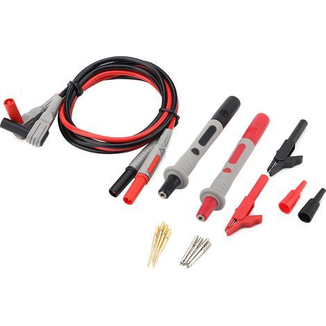 Messleitungssatz für elektronisches Digitalmultimeter, mit Krokodilklemmen und austauschbaren Messspitzen (1/5)