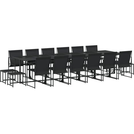 Maison Exclusive - Set da Pranzo da Giardino 17 pz Nero in Textilene