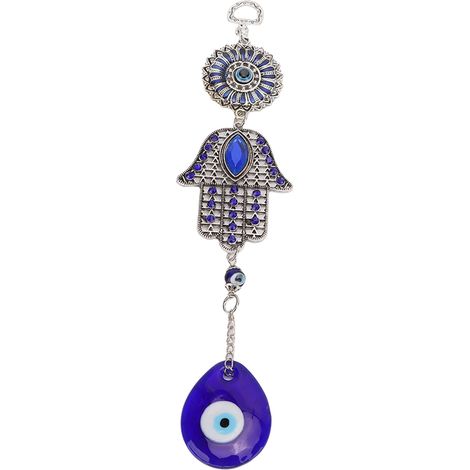 Ornement œil bleu turc en métal et verre, exquis, magnifique, élégant et charmant, décoration à suspendre pour les fêtes de Noël (1/5)