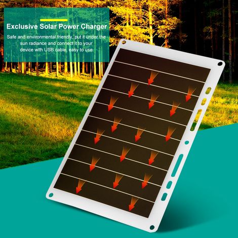 Chargeur solaire portable USB 10 W 2000 mAh pour téléphone portable, idéal pour une utilisation en extérieur. (1/5)