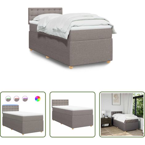 Matratze - Boxspringbett mit Matratze Taupe 100x200 cm Stoff (1/5)