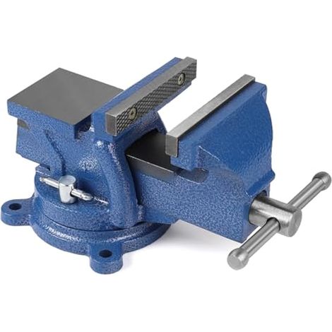 Vis d'établi en fonte avec base pivotante à 360° et enclume, largeur de mâchoire de 75 mm, pour la fixation de pièces en bois et en métal (1/5)