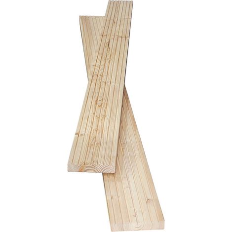 Home Deluxe – Lame de terrasse en bois de mélèze 200x14,3x2,7 cm – Antidérapante et insensible aux intempéries – Accessoires de montage inclus – 2 m² (1/5)