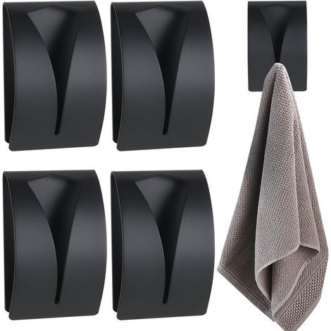 Paquete de 4 pinzas autoadhesivas para toallas, Ganchos de pared sin taladro, Ganchos de cocina de acero inoxidable, baño, inodoro (1/5)