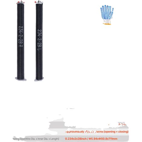 Ressorts de torsion de porte de garage, acier à haute teneur en carbone, installation facile (1/2)
