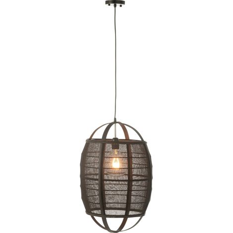Suspension en lin et bambou noir élégance moderne - Noir lin naturel (1/5)