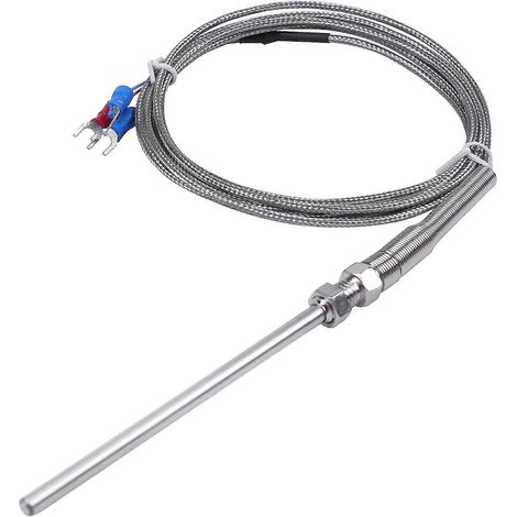 Sonde de température en acier Pt100, câble de capteur RTD 2 m, 98 mm, 3 fils, -50 à 400 °C (1/5)