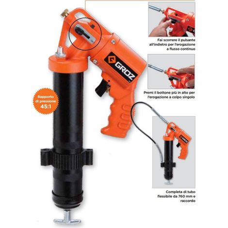 INGRASSATORE PNEUMATICO CON SELETTORE DI MODALITA' 1/4F 400g GROZ