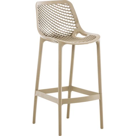 Tabouret de bar avec repose-pieds design moderne plastique gris intérieur ou extérieur 100000543