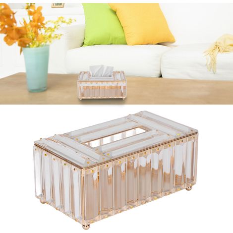 Tissues Box - Boîte de rangement élégante multi-usages tissus et cosmétiques - Cadre doré, structure aérée et résistante - Dimensions: 21.3x12.3x9.7cm (1/5)