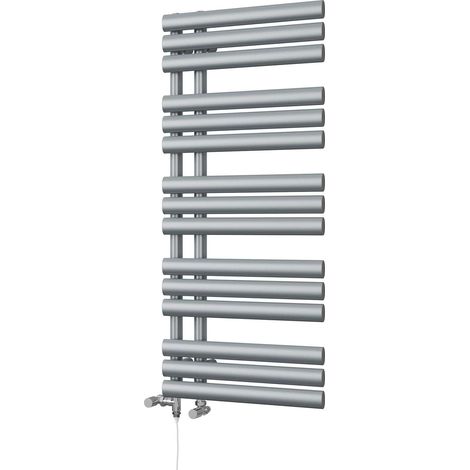 Percival - Silver Dual Fuel Towel Rail H1120mm x W500mm Standard (1/3)