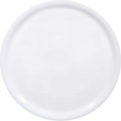 Assiette à Pizza Ronde en Porcelaine Émaillée, Assiette Unie pour Servir la Pizza, Compatible Micro-ondes et Lave-vaisselle, ⌀330mm, Blanc (1/2)