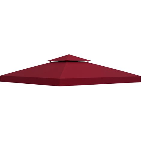 Toit de Remplacement pour pavillon de Jardin Toile de Rechange pour pavillon tonnelle Tente 3 x 3 m Rouge vineux