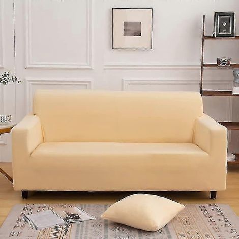 Housse de canapé élastique, tissu extensible confortable (beige, 140-180 cm) (1/3)