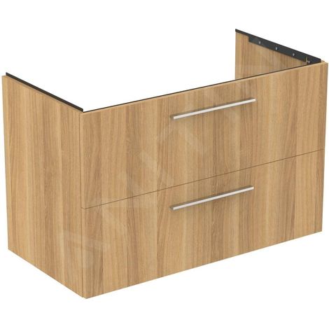 Meuble bas MWT-i.life B avec 2 tiroirs 1000x505x630mm Chêne Nature (1/3)
