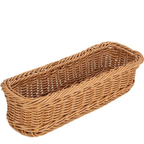 Porte-couverts de table pour cuisine, rangement pour baguettes et fourchettes, organisateur de bureau, couleur café, taille L (300x110x70mm). (1/5)