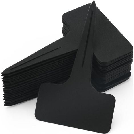 100 Pièces étiquettes Plante épais,étiquettes Plastique Jardin,étiquettes semis réutilisable,étiquette potager Exterieur Noir (1/4)