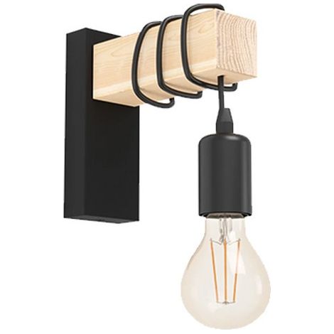 Applique Murale Noir Bois Éclairage intérieur, style scandinave, finition naturelle (1/4)
