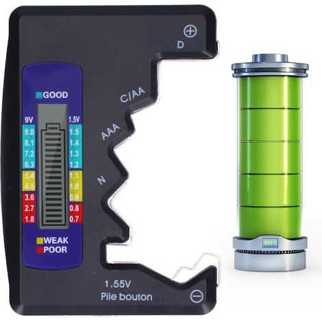 Batterieleistungsprüfer, Batteriekapazitätstester, Messgerät mit Display, Batteriemessgerät (schwarz) (1/5)