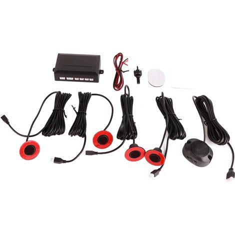 Capteur de recul intégré 16.5mm pour voiture, kit d'aide au stationnement avec avertisseur sonore (Noir) (1/5)