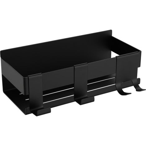 Mensola per doccia senza foratura, portaoggetti per bagno, 22 cm x 9 cm x 7,5 cm, nero