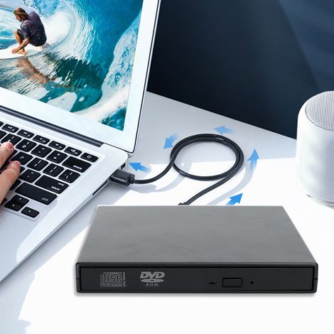 Lecteur DVD Externe USB pour PC Portable et de Bureau, Compatible Windows XP/8/Vista