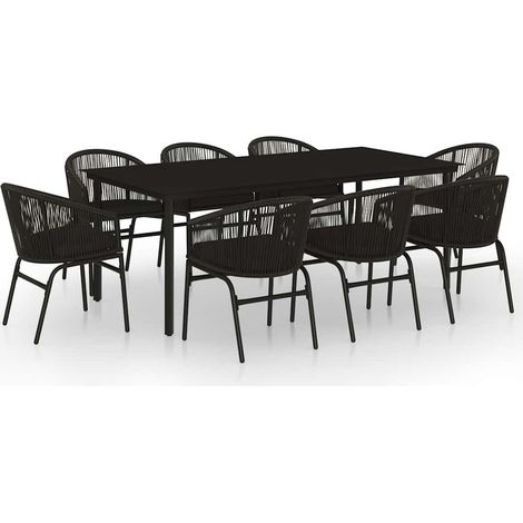 Maison Exclusive - Set da Pranzo da Giardino 9 pz Nero (1/5)