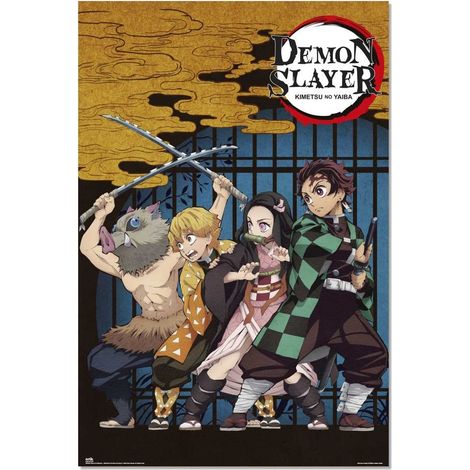 POSTER 61 X 91 CM DEMON SLAYER LA CASA DE LOS TAMBORES