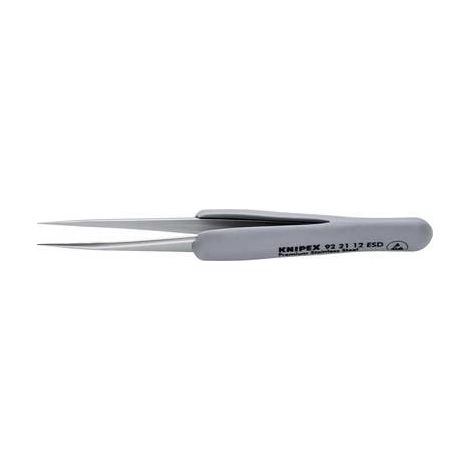 KNIPEX 92 21 12 ESD Pinzetta di precisione con impugnatura in gomma ESD  112 mm
