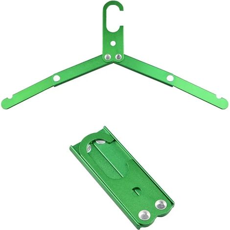 (1 pièce verte) Cintre pliant en alliage d'aluminium pour voyages et camping, séchoir à vêtements, gain de place, organisateur de garde-robe (1/4)