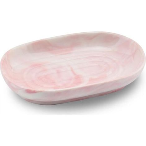 Pair Porte-savon en céramique, porte-savon en marbre antidérapant, porte-savon de salle de bain, porte-savon solide pour cuisine, baignoire, évier et douche (rose) (1/4)