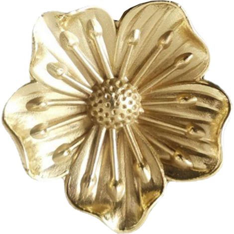 Bouton de porte en laiton or, poignée de meuble fleurie pour tiroirs et bibliothèques, bouton décoratif pour armoires et meuble à chaussures (1/5)