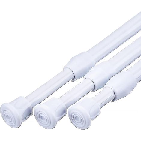 3 Picesblanc, 32-50cm) Tringle  Rideau, Extensible Tringles  Rideaux, Montage Sans Vis Ni Perage, Rglable Tringle A Rideau