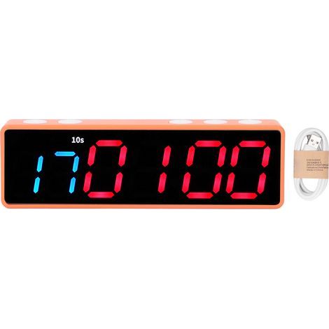 Minuterie de remise en forme, grand écran numérique LED Anti-vertige, intervalle d'entraînement pour la maison, le Garage, l'école, bleu et rouge (1/5)