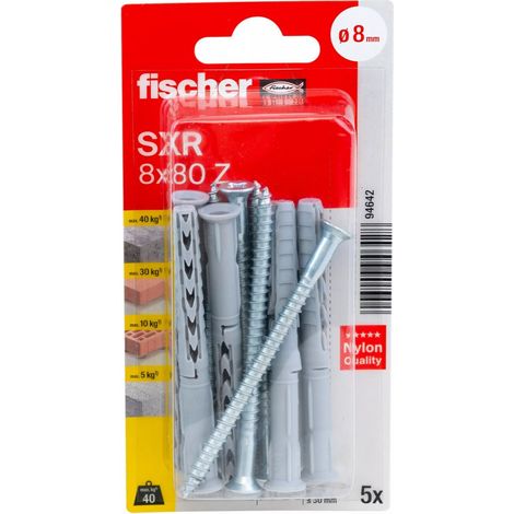 FISCHER 094642 Langschaftdübel SXR 8x80 Z K, 5 Stk (1/5)