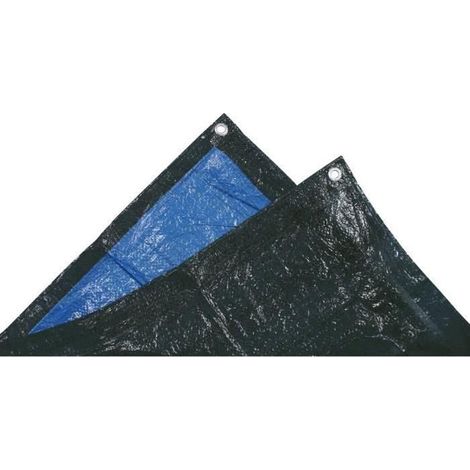 TEC HIT 880203 - Bâche lourde de protection 140g/m² - 2 x 3 mètres - Bleu / Noir (1/3)