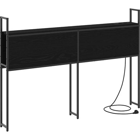 Maison Exclusive - Testiera con Stazione di Carica e Storage Rovere nero