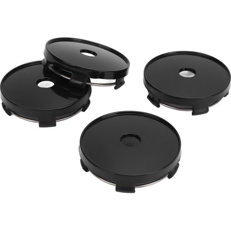 Centre de roue avec trou de 60mm, 4 pièces, résistant aux chocs, Look élégant, moyeu de jante universel pour voitures, noir (1/5)