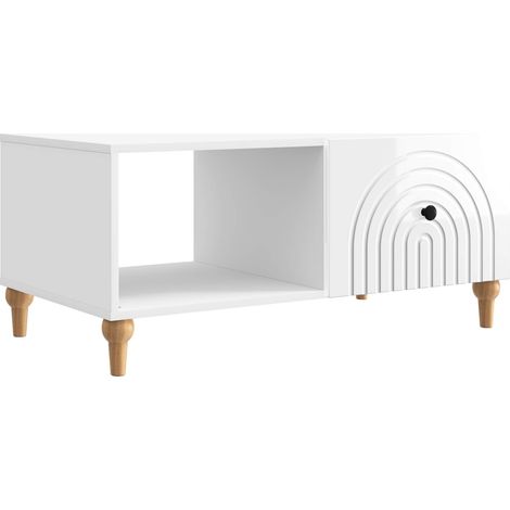 Couchtisch Hochglanz Weiß 90 x 50 x 40 cm Holzwerkstoff vidaXL